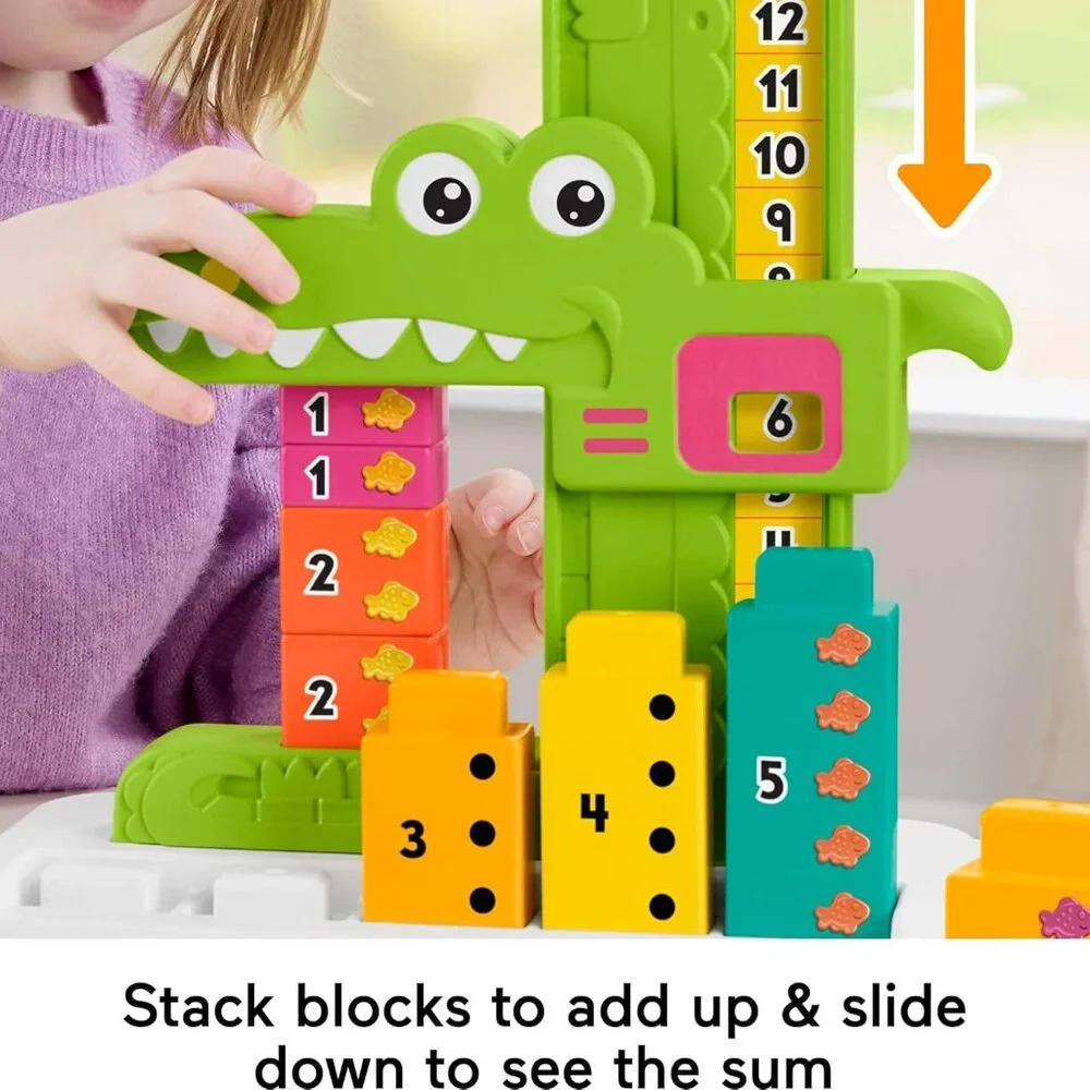 NEW Fisher-Price Alligator Counting Activity with 10 Stacking Blocks Preschool L